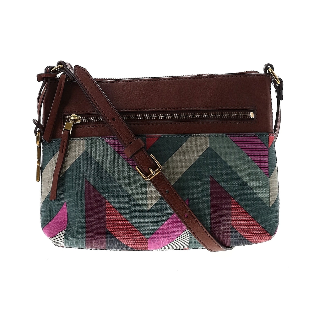 Fossil Crossbody Chevron Leather Bag